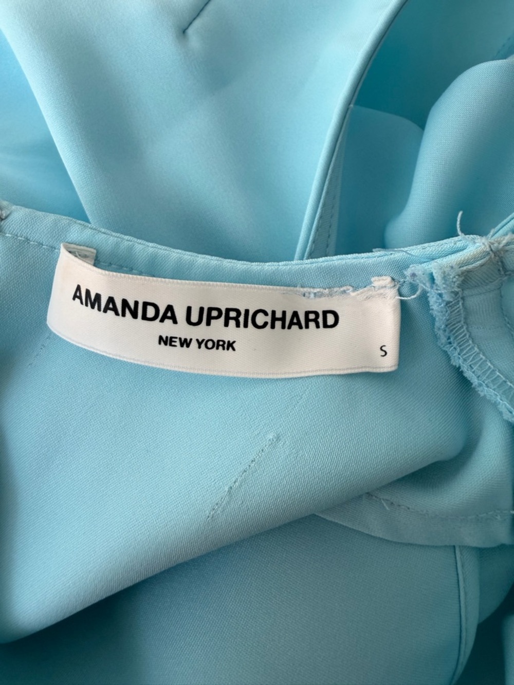 Amanda Uprichard Light Blue Sleeveless Blouse | Back Detail Designer Tank Top - Picture 2 of 7
